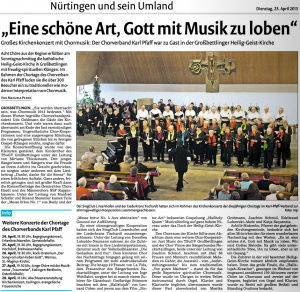 Bericht aus der Nürtinger Zeitung vom 21.04.2013