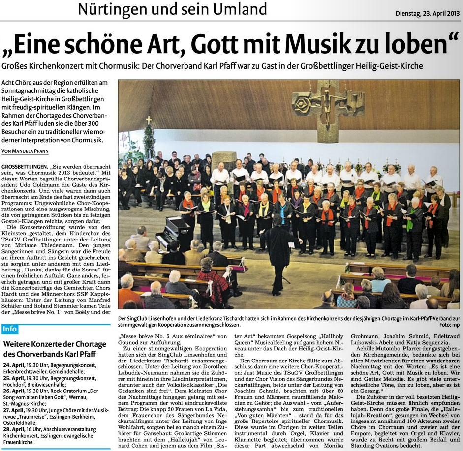 Tolle Konzerte von Männerchor, ChorVision und LaVida