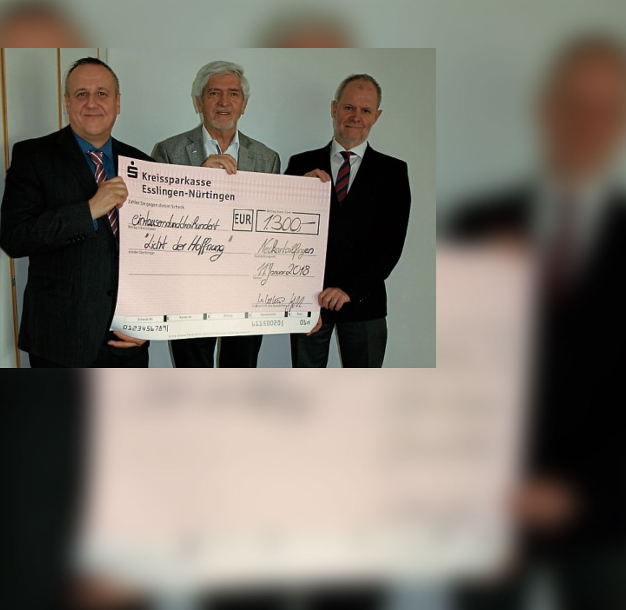 Spendenscheck überreicht