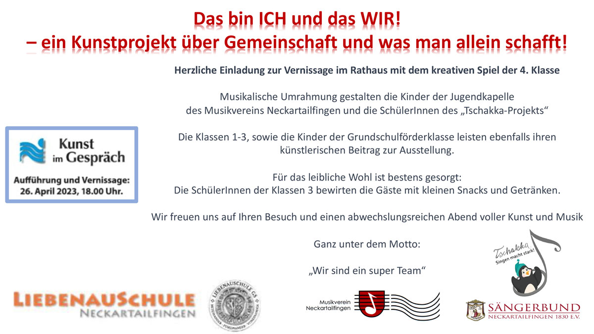 EinladungVernissage Einladung zur Vernissage – Mittwoch 26. April um 18 Uhr